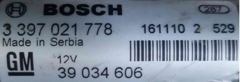 Motor Limpa Vidros Frente 3397021778 - OPEL ASTRA K