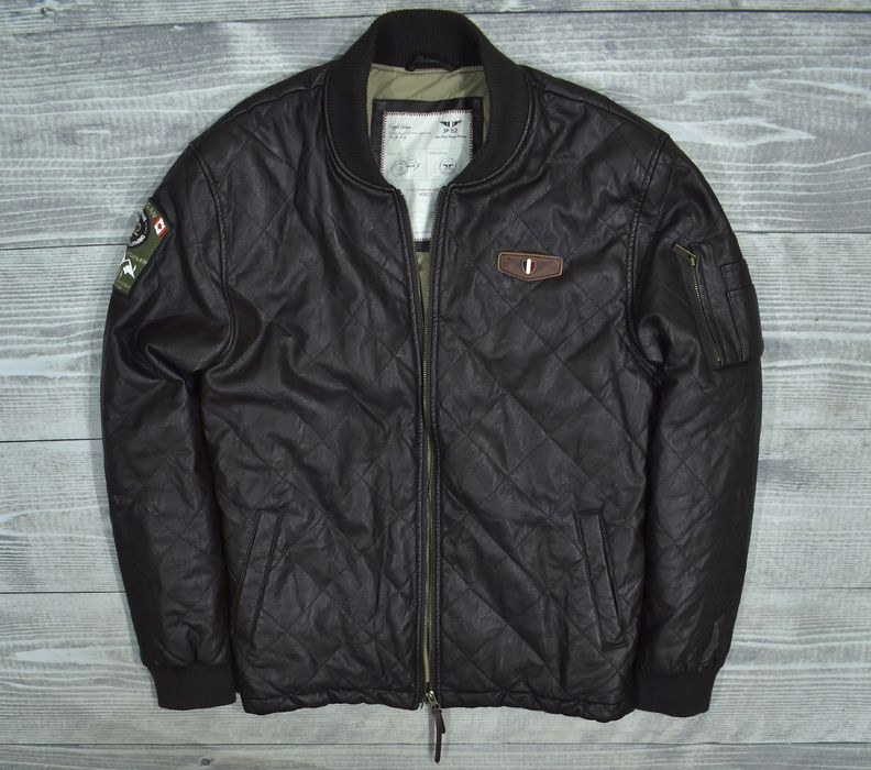 Jean Paul 52 Brązowa Kurtka Męska Pilotka Z Sztucznej Skóry Xxl