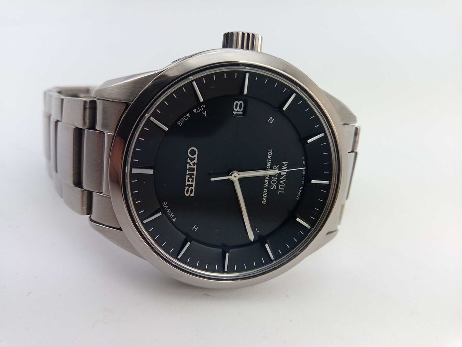 Мужские часы Seiko Solar SBTM211 титан радиоконтроль сапфир Japan made