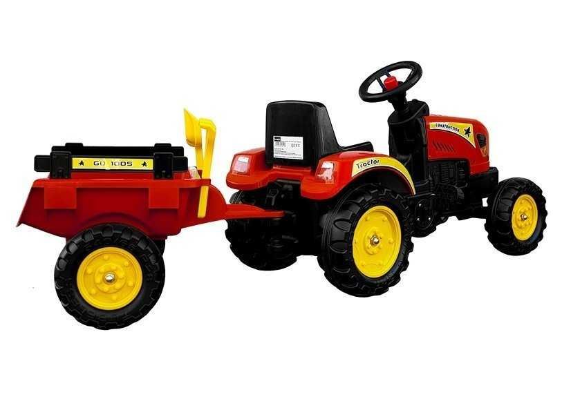 Traktor Branson z Przyczepą czerwony Pedały 135 cm/TYLKO WYSYŁKA