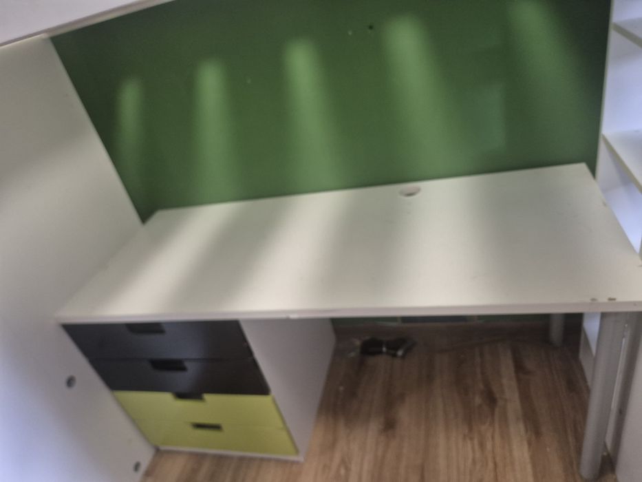 Łóżko piętrowe z biurkiem SMASTAD 90x200