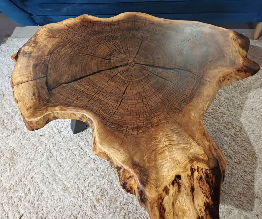 Stolik kawowy 100x92cm plaster drewna loft