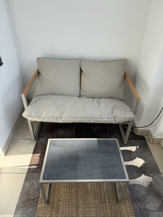 Sofa ogrodowa kanapa taras balkon stolik komplet fotel
