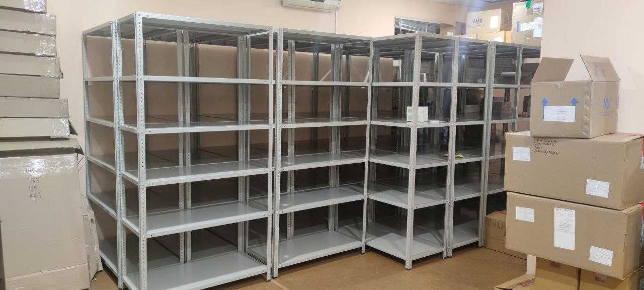 Стеллажи с металлическими полками для магазина выставки кладовки серый ...