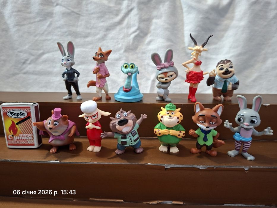 Набор фигурок 12 шт Зверополис 2 Зоотрополіс Зоотопия Гери Ник Джуди