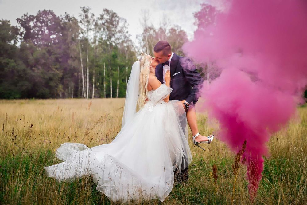 Suknia ślubna księżniczka xs 2023 z trenem 164cm