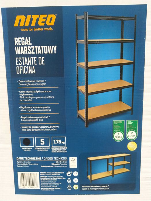 HIT Regał warsztatowy półki na stelażu metalowym KURIER