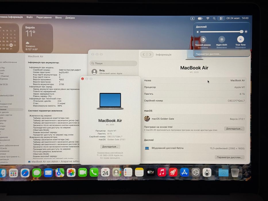 Офіційний Macbook Air 13 M1 8/256 A2337 ідеал