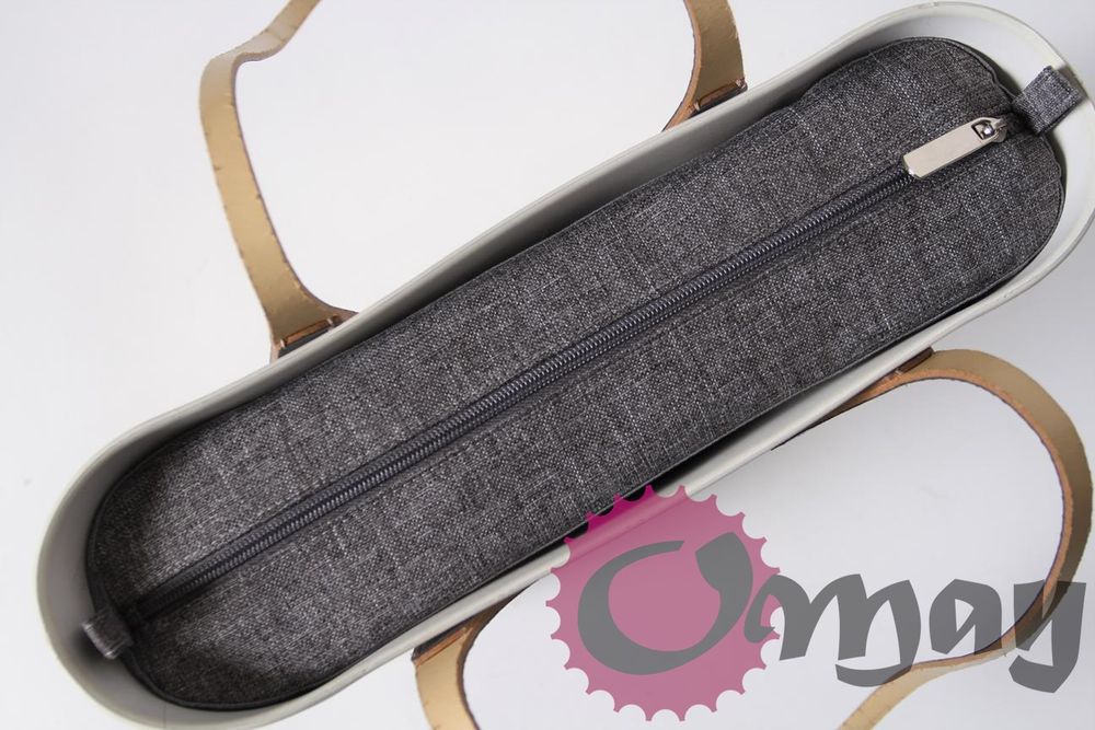 Szary organizer i opaska PIONOWA do OBAG MINI len szary OMAY