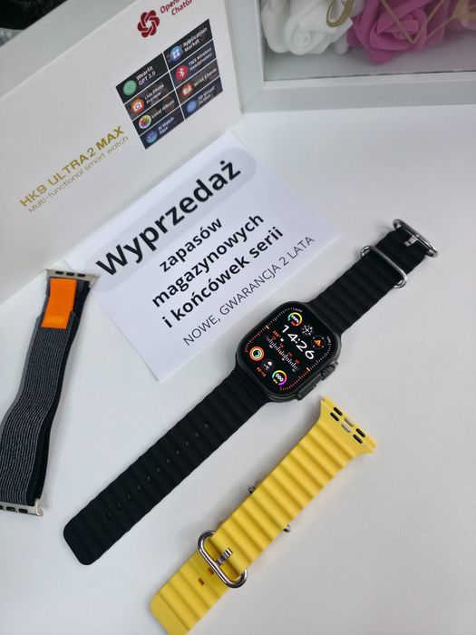 Smartwatch HK Ultra Max – AMOLED 2,12", połączenia Bluetooth, nowy