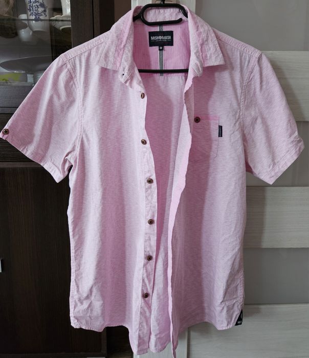 Bawełniana koszula męska krótki rękaw rozmiar M