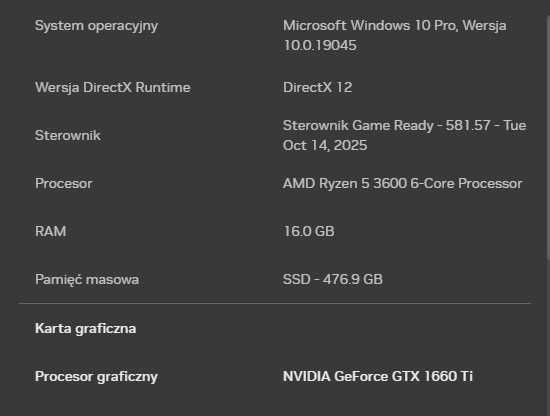 Komputer Gamingowy AMD Ryzen 5 3600 GTX 1660 TI 6Gb SSD 500Gb