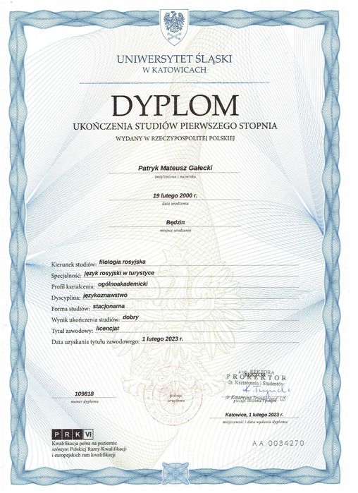 Korepetycje język rosyjski, tłumaczenia, prace domowe, matura