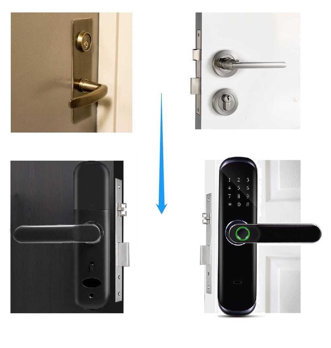 Elektroniczna Klamka Do Drzwi Kod+Wifi+Rfid