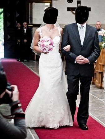 Suknia ślubna 36 ecrie koronka