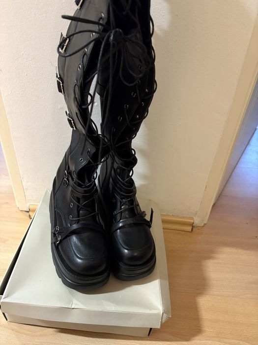 Muszkieterki goth platformy klamry z klamrami