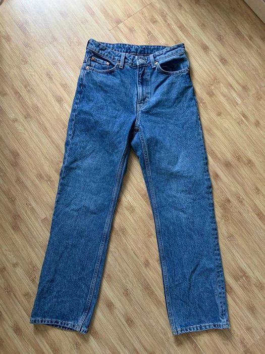 Джинсы женские синие голубые на высокой посадке со звездами