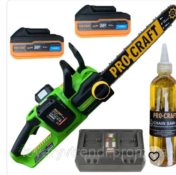 Акумуляторна ланцюгова пилка Procraft PCA42/2 без АКБ