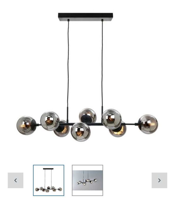 Lampa wisząca Italux Molite 8 x E14 czarna