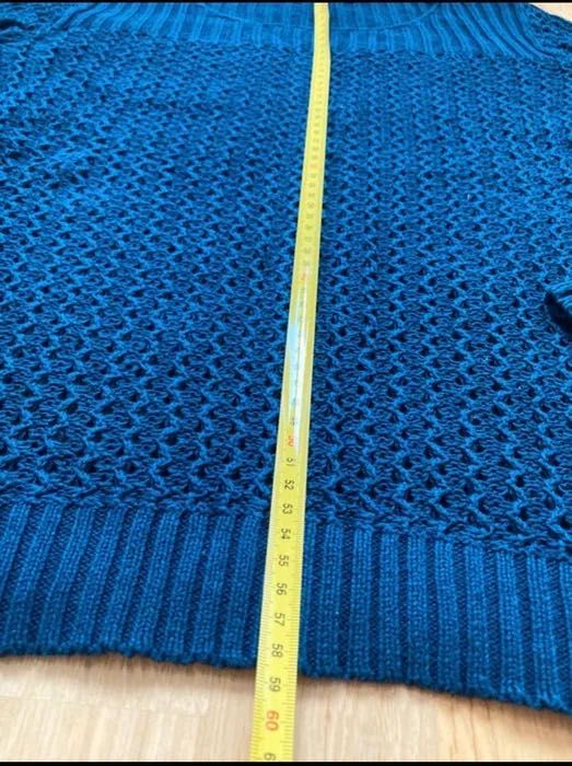 Boho marine Ażurowy sweter 100% bawełna granatowy Esmara XS 34 36 38 S/M lekki