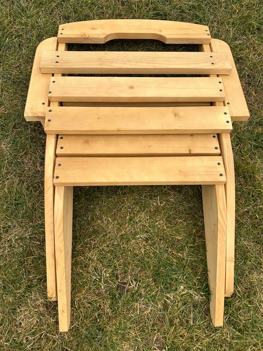 Meble Ogrodowe składane drewniane + poduszki NOWE stół+ 6 krzeseł