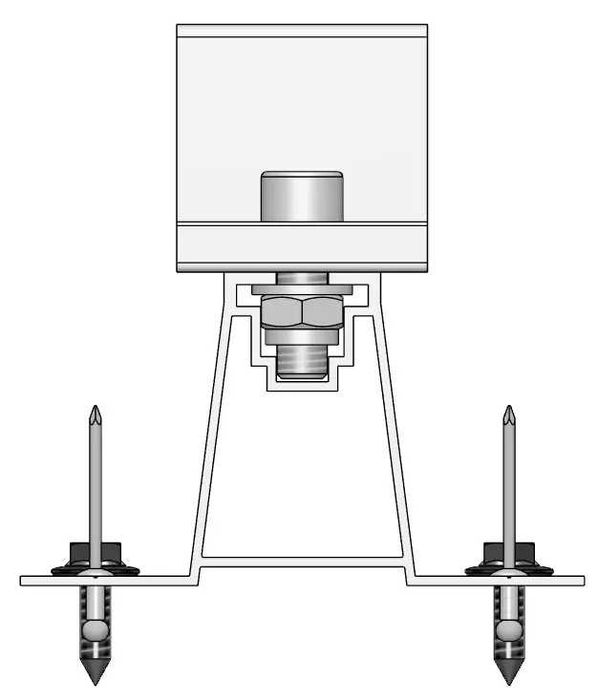 Блок безпрофільної системи 250 мм алюмінієвий для сонячних панелей