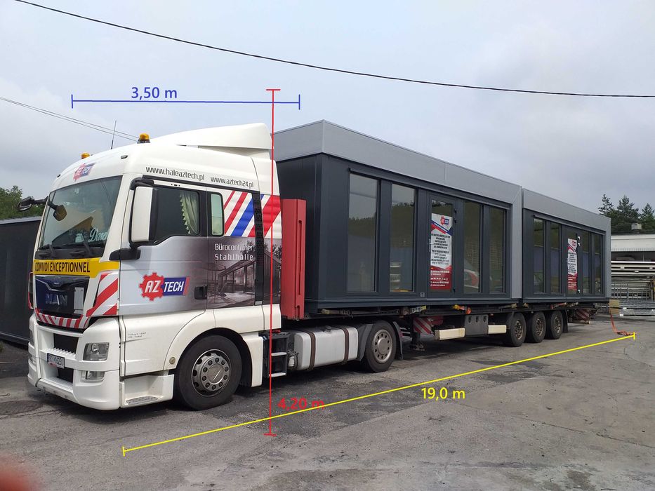 Przeszklone biuro 6,0 x 3,0 m / Kontener 6,0 x 3,0 m z dostawą