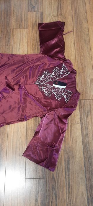 Podomka damska satynowa bordowa Emili, r.XL NOWA
