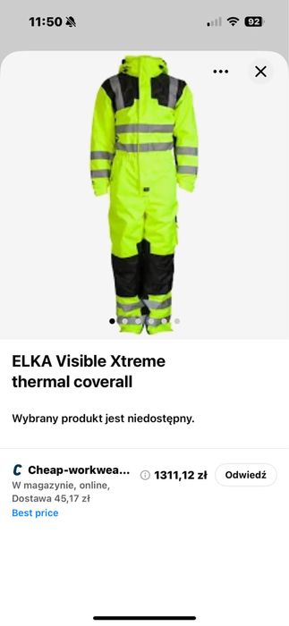 Kombinezon Termiczny roz L firmy Elka, kolor zielony