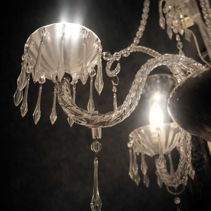 Candeeiro - Lustre em Cristal e Vidro Estilo Napoleão III – Final do Século XIX