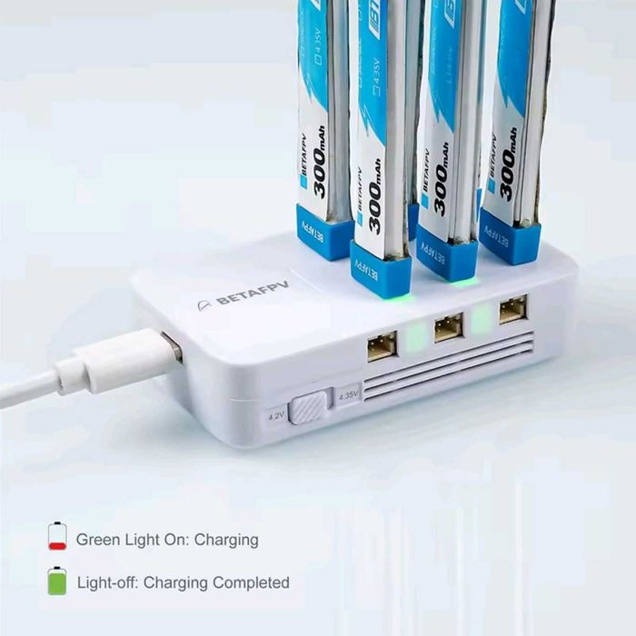 Зарядний пристрій на 6 портів для акумуляторів 1S LiPo.