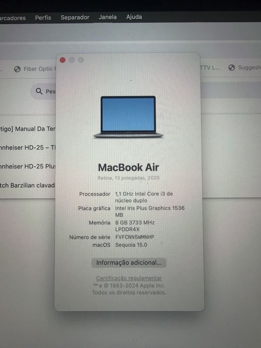 Portatil Macbook air 13, 2020