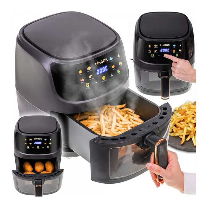 Frytkownica 5L/1400W beztłuszczowa LINBOX Air Fryer CZARNA