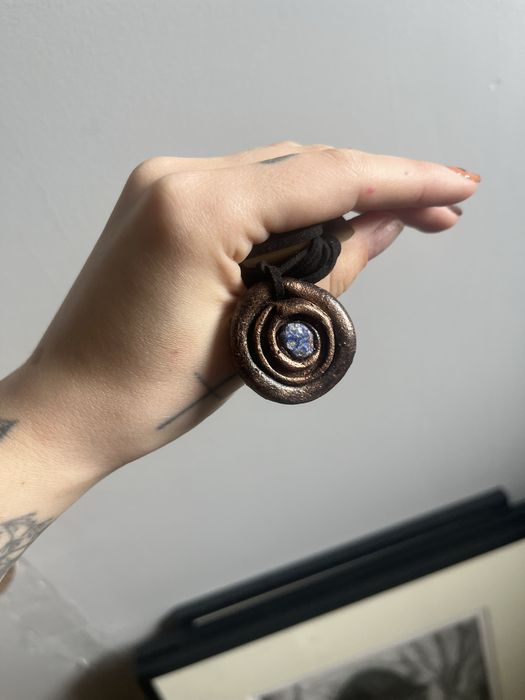 Naszyjnik spirala z lapis lazuli kamien naturalny boho hippie etno witch