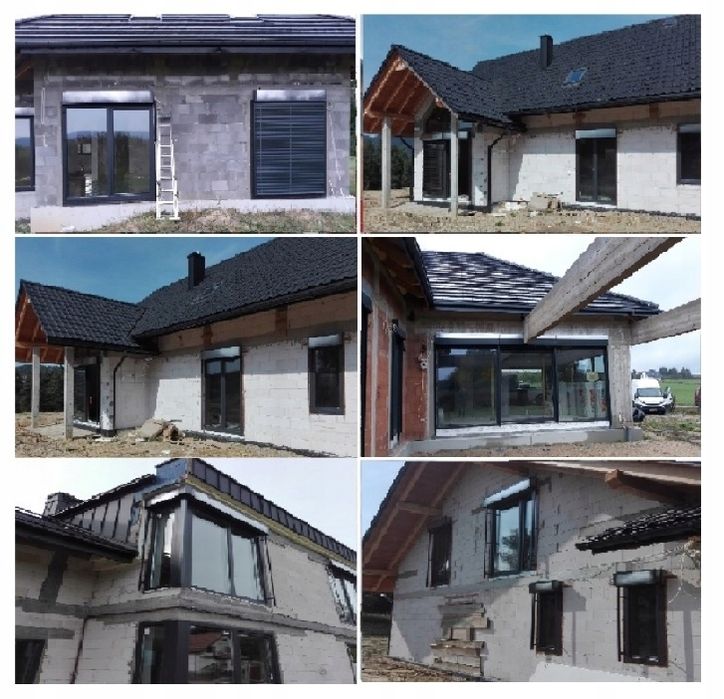 Okno PCV VEKA 2x Antracyt RU 550x1400 Płock