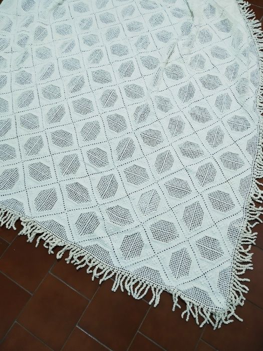 Colcha de renda toalha de renda e colcha vintage