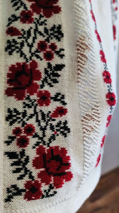 Вышиванка рубашка трикотаж вышивка женская, размер 44-46