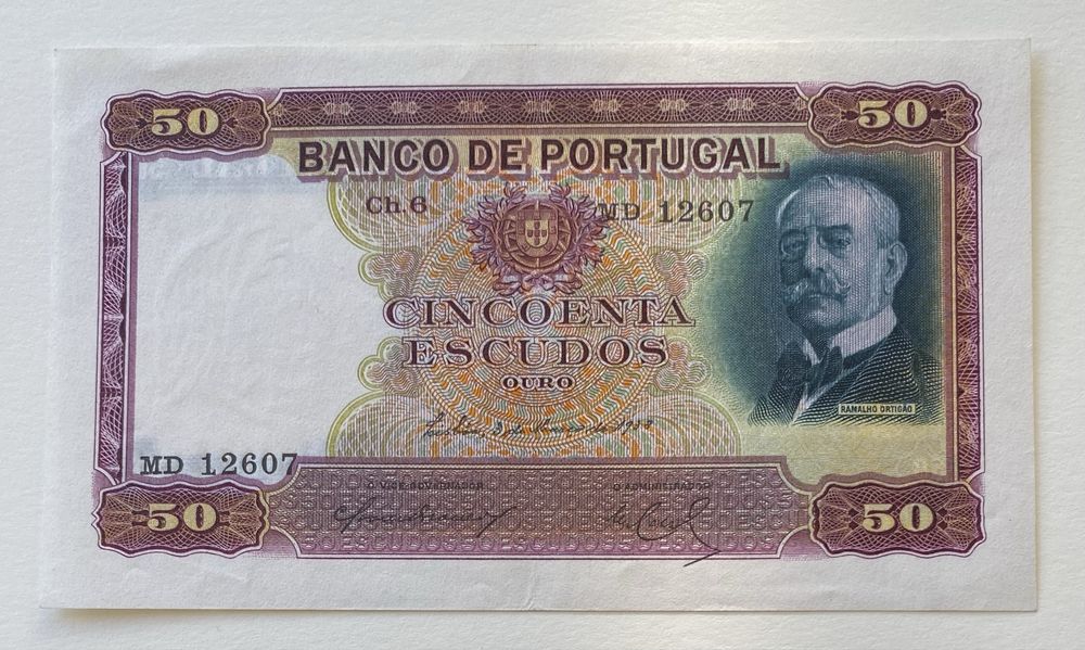Nota 50$00 Escudos Ch. 6 - Ramalho Ortigao 03/03/1938 RARA
