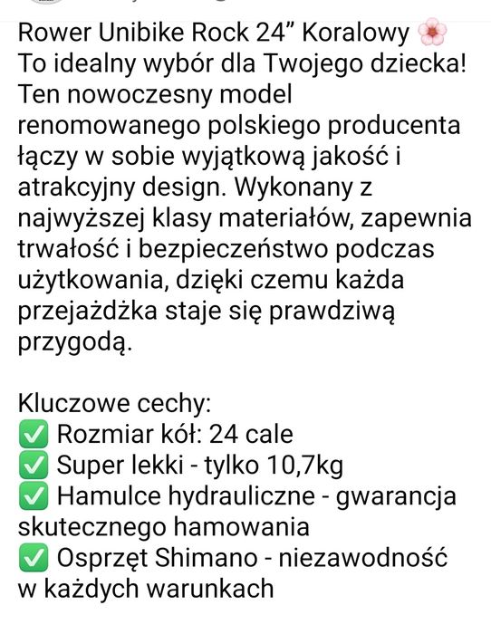 Rower Unibike Rock 24