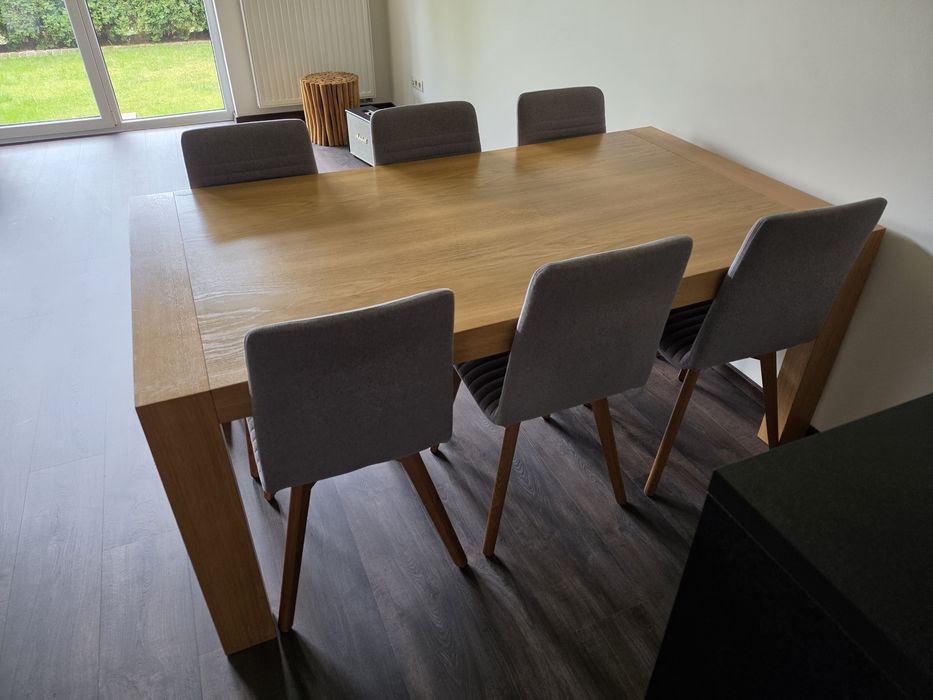 Lity stół dębowy solidny ciężki 180x100