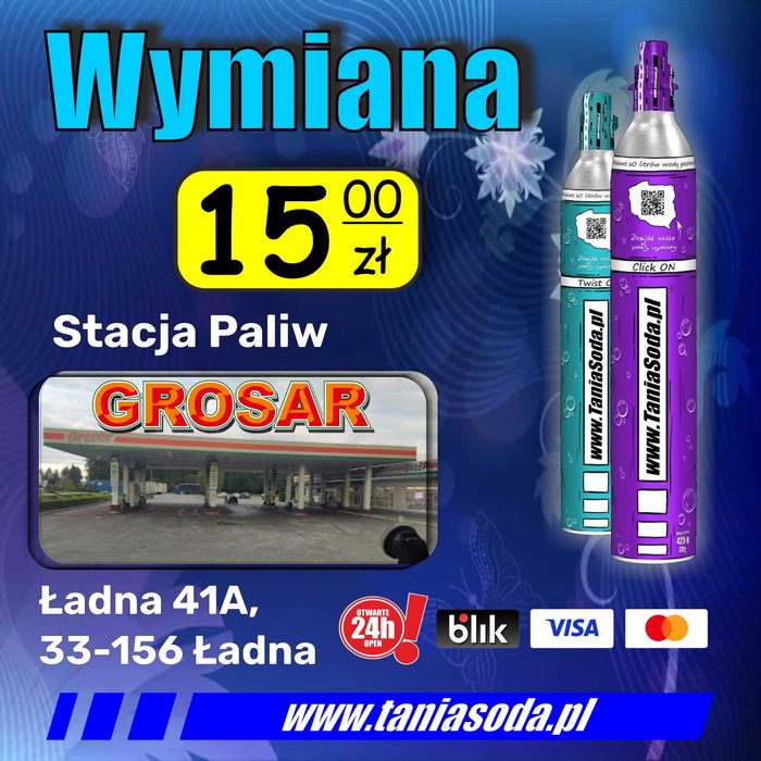 Gaz Soda CO2 425g do saturatorów Stream quick on twist on connect