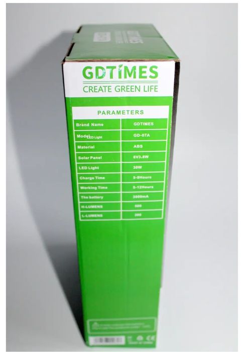 зарядна сонячна станція повербанк сонячна батарея фонарь gdtimes105 07