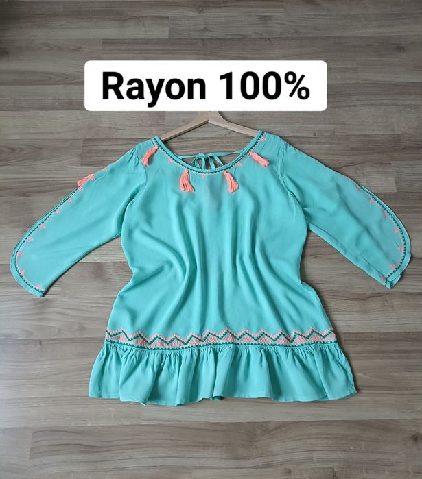 Tunika damska letnia na lato boho luźna z frędzlami zwiewna M 38 L