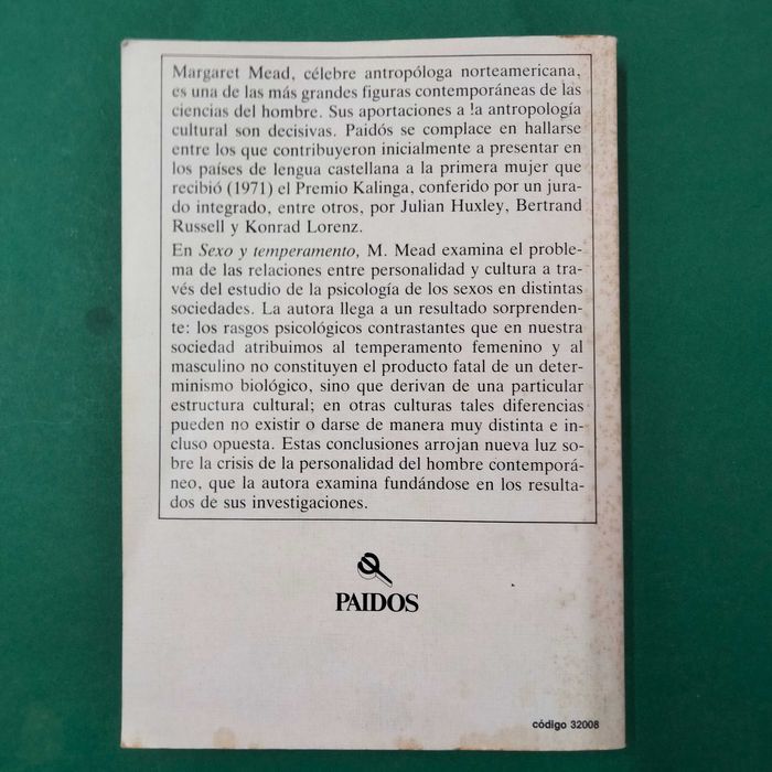 Sexo y Temperamento en Tres Sociedades Primitivas  - Margaret Mead