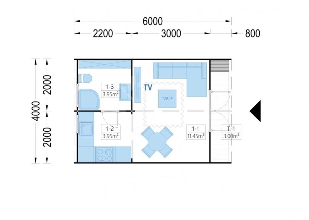 Casa de madeira para jardim, 4x6 m, 24 m² nova