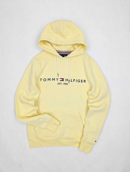 TOMMY HILFIGER bluza męska z kapturem, żółta, S
