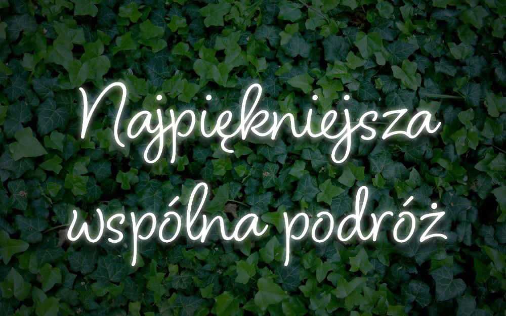 Najpiękniejsza wspólna podróż napis led na wesele ledon neon