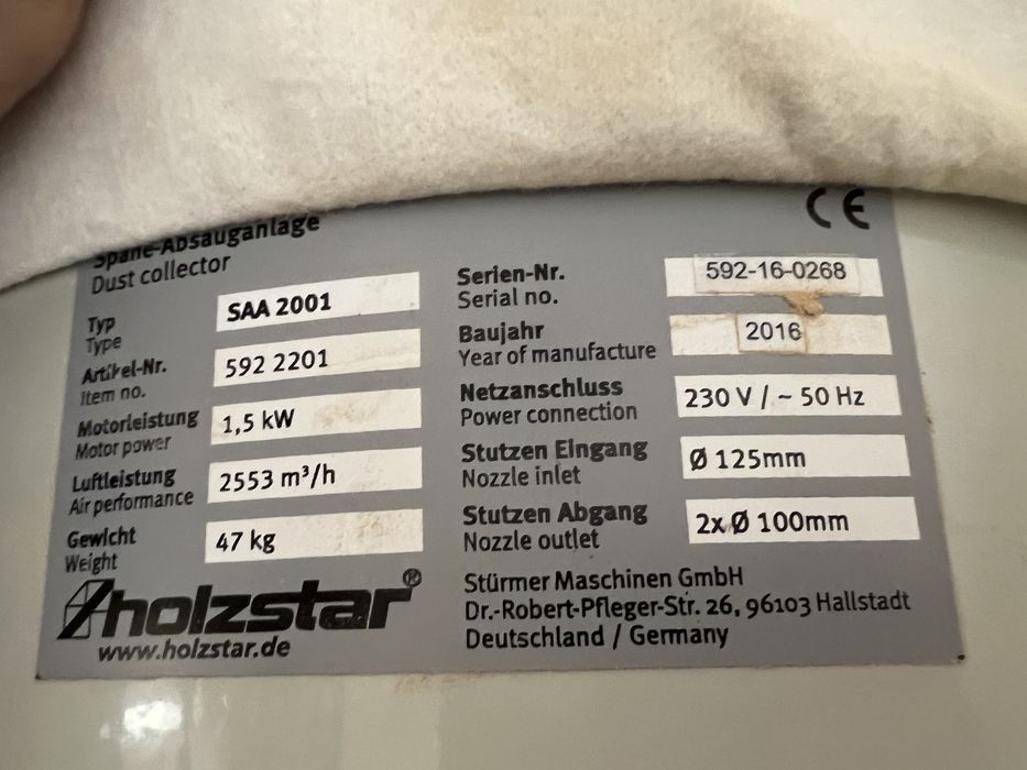 Odciąg trocin - Holzstar SAA 2001
