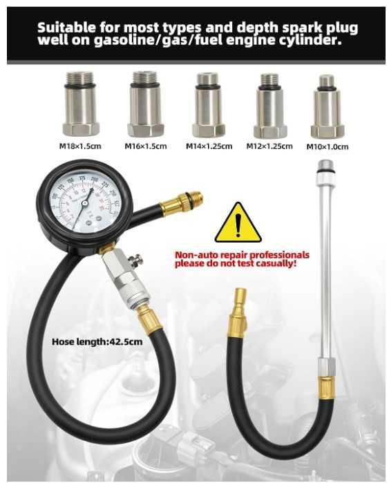 Tester kompresji silnika 11 elementów 0-20bar Wvoillty