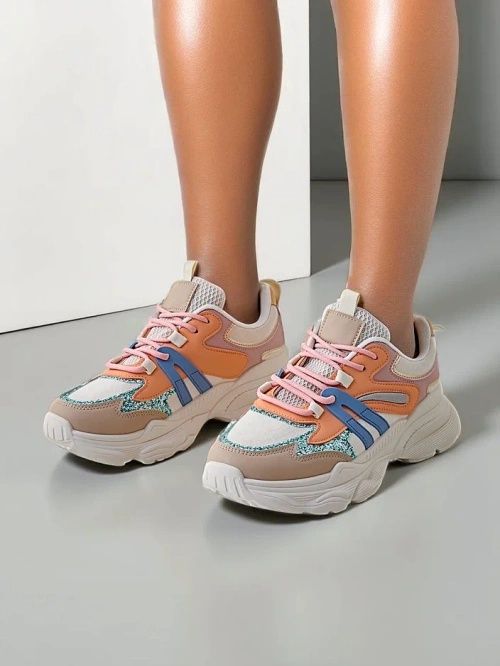 4 KOLORY 36 37 38 sneakersy 39 40 na platformie z brokatem sportowe